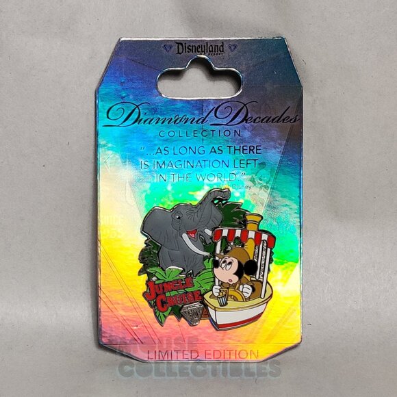 Disney Parks Jungle Cruise Pin Disneyland 60 Mickey Mouse Skipper Boat Elephant - Picture 1 of 6